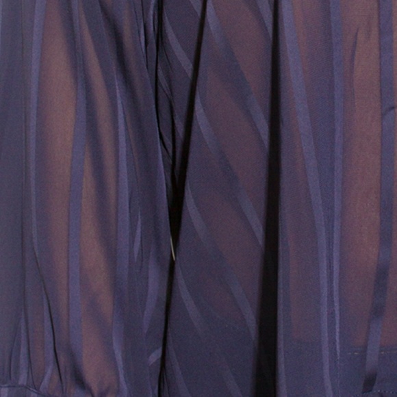 LAST ONE! Sheer Chiffon Collarless High Low Blouse - Picture 5 of 6